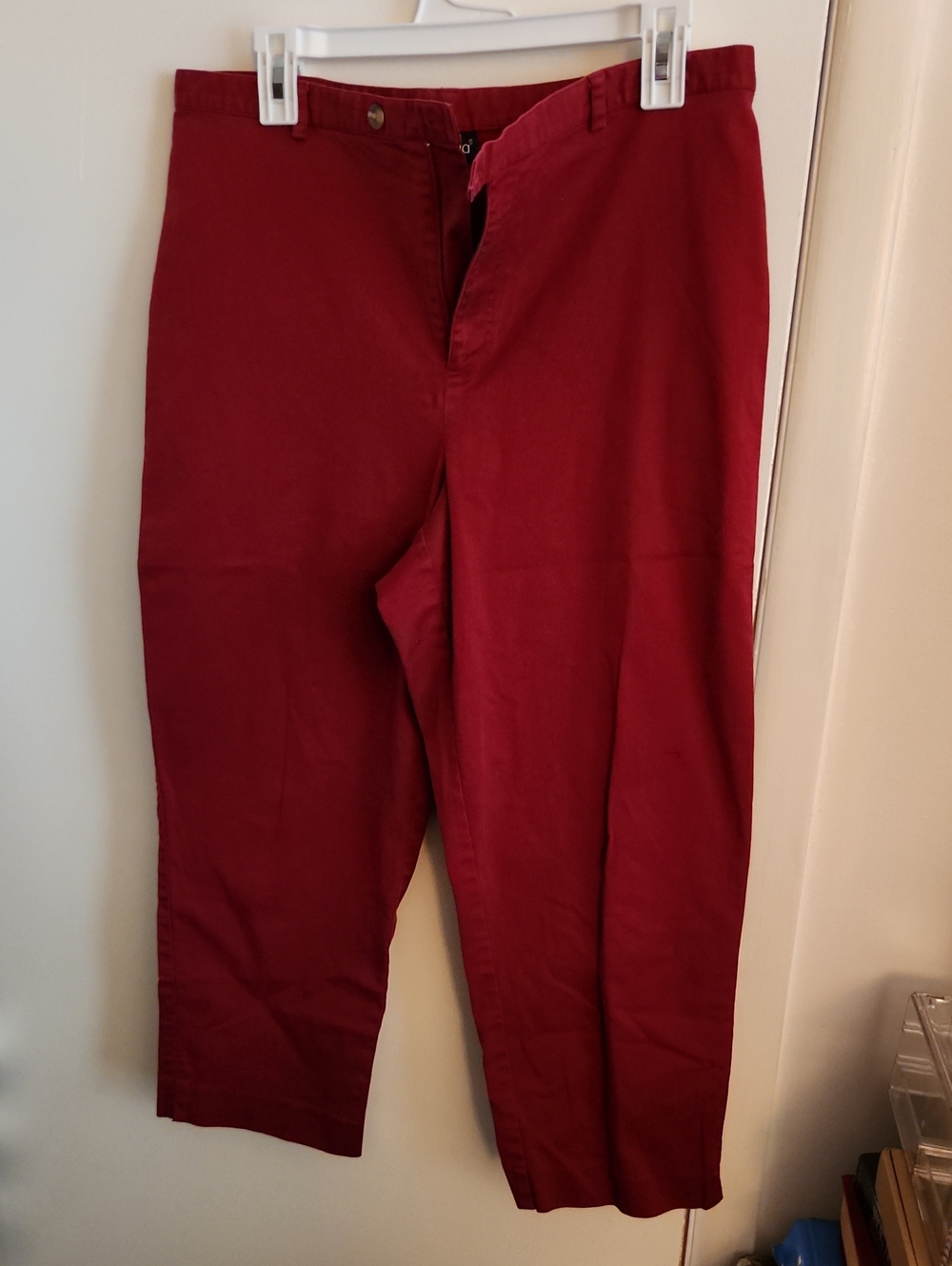 Women's Classic Straight Fit Pants - Burgundy Size 12